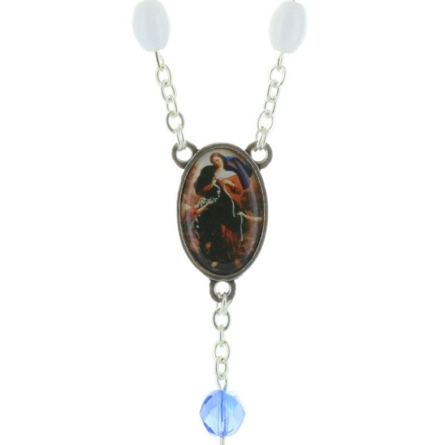Palais du Rosaire Chapelet Verre | Chapelet De Marie Qui Defait Les Noeuds En Verre Avec La Croix De La Mater Dolorosa