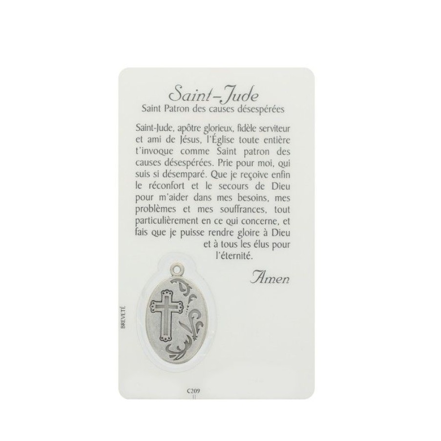Palais du Rosaire Image Religieuse | Carte De Priere Saint Jude Avec Medaille