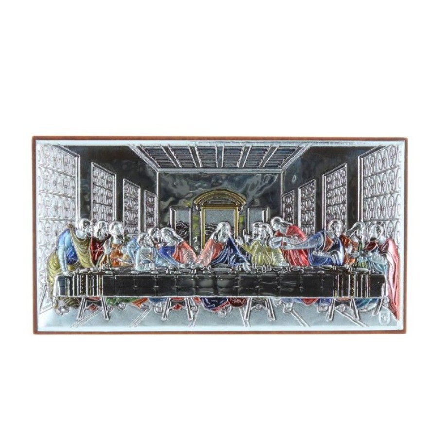 Palais du Rosaire Cadre Religieux | Cadre Religieux Cene Argente Colore 5 X 9 Cm