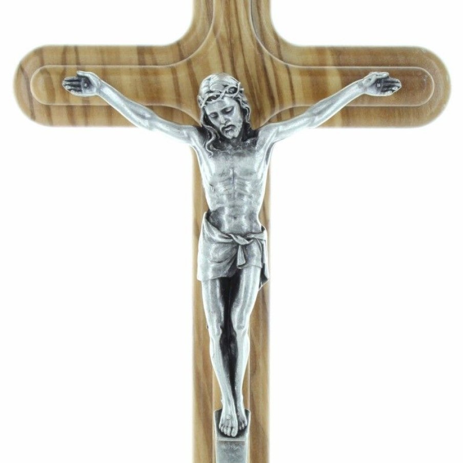 Palais du Rosaire Crucifix Bois | Crucifix De Table En Bois D'Olivier 21Cm