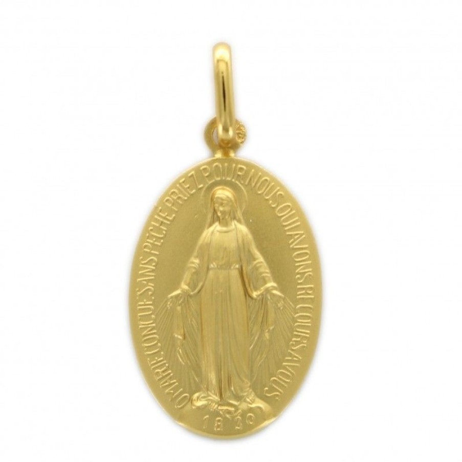 Palais du Rosaire Medaille Et Croix Or | Medaille Miraculeuse En Or 17 Mm