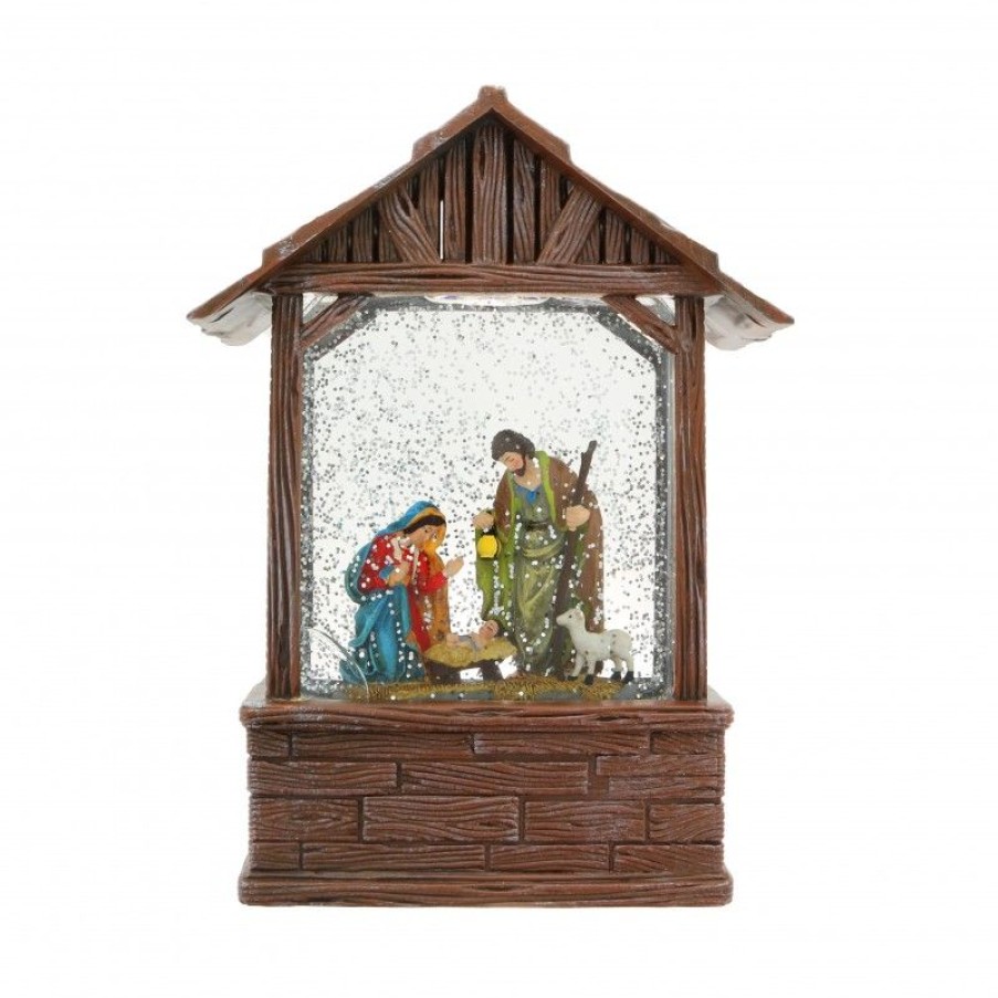 Palais du Rosaire Creche | Creche De Noel Avec Effets Scintillant Soufflant Dans L'Etable De Bethleem
