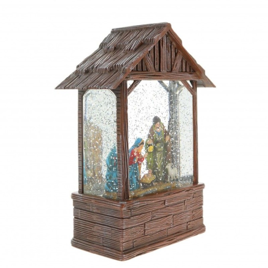 Palais du Rosaire Creche | Creche De Noel Avec Effets Scintillant Soufflant Dans L'Etable De Bethleem