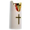 Palais du Rosaire Bougie Decorative | Bougie Led Avec Croix Et Finition Doree