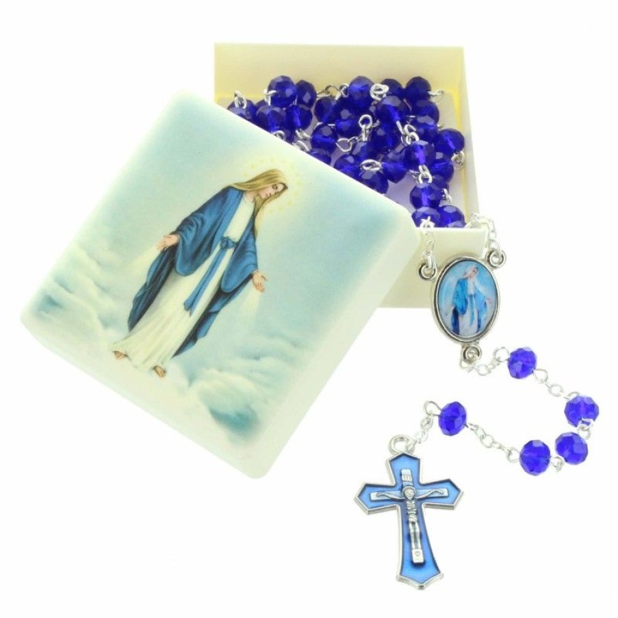 Palais du Rosaire Chapelet Verre | Chapelet De La Vierge Miraculeuse Avec Une Boite