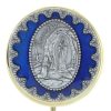 Palais du Rosaire Custode | Custode A Hosties Apparition De Lourdes Bleue 5,5 X 5,5Cm