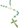 Palais du Rosaire Chapelet Pierre | Chapelet Dore En Pierres Aventurine De 6Mm Avec Croix Emaillee