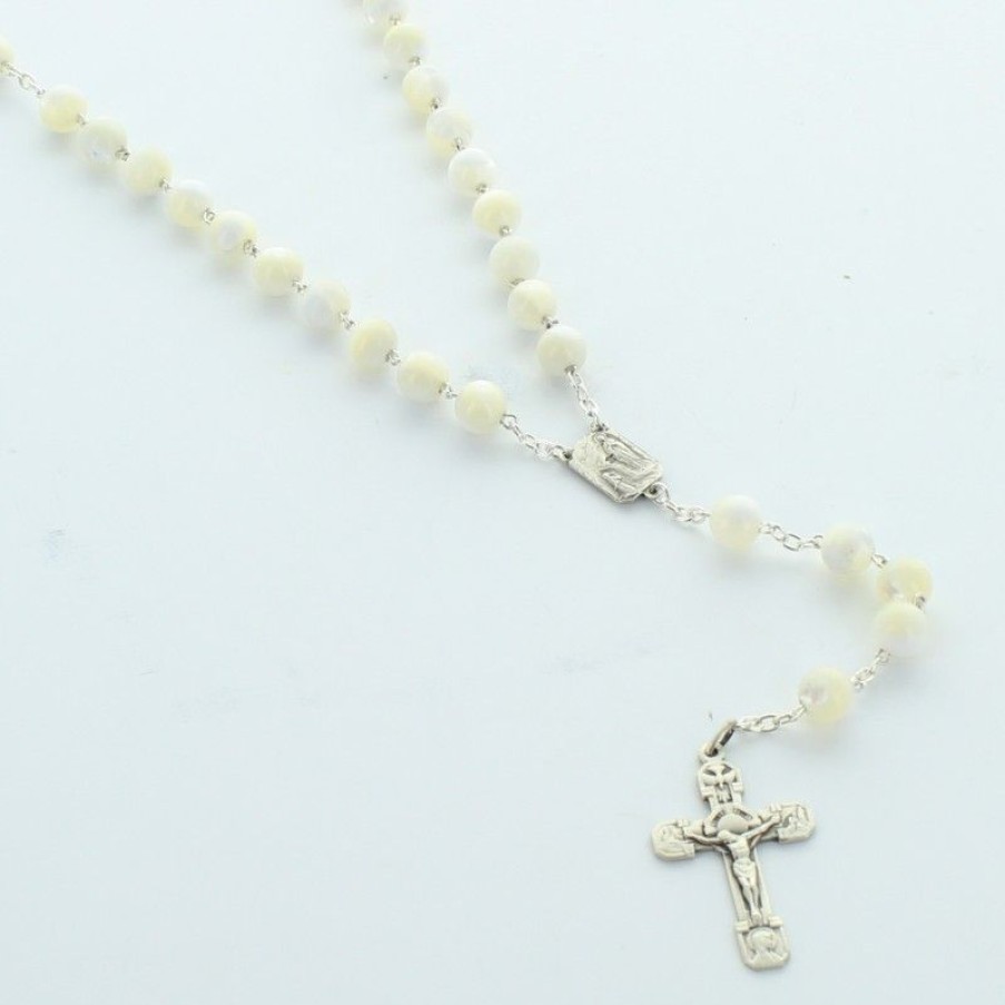 Palais du Rosaire Chapelet Argent | Chapelet En Argent Avec Grains En Nacre