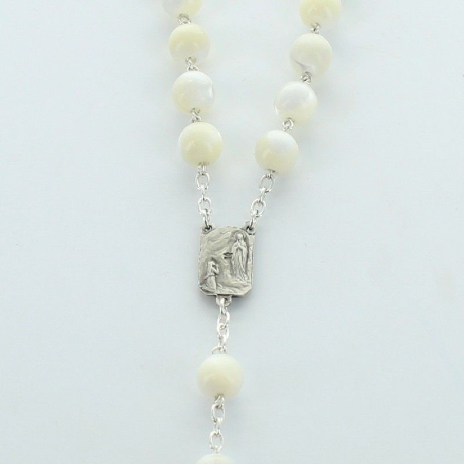 Palais du Rosaire Chapelet Argent | Chapelet En Argent Avec Grains En Nacre