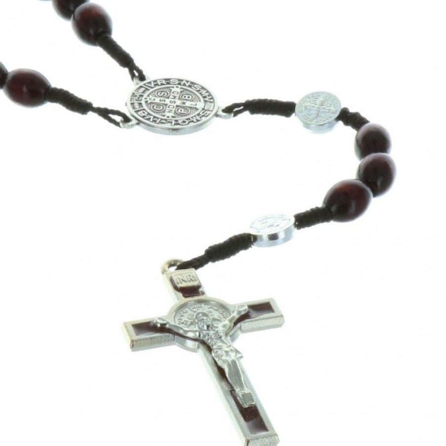Palais du Rosaire Chapelet Bois | Chapelet Saint Benoit En Corde Grains Bois