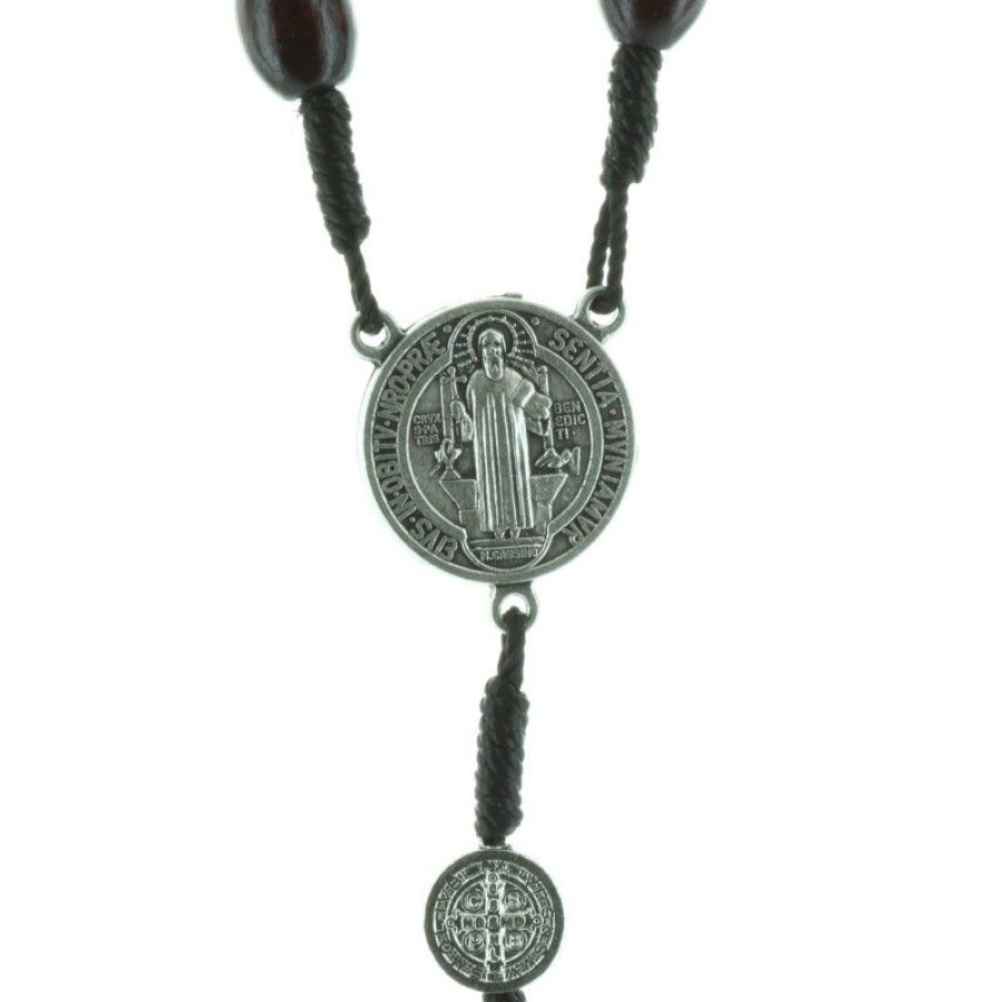 Palais du Rosaire Chapelet Bois | Chapelet Saint Benoit En Corde Grains Bois