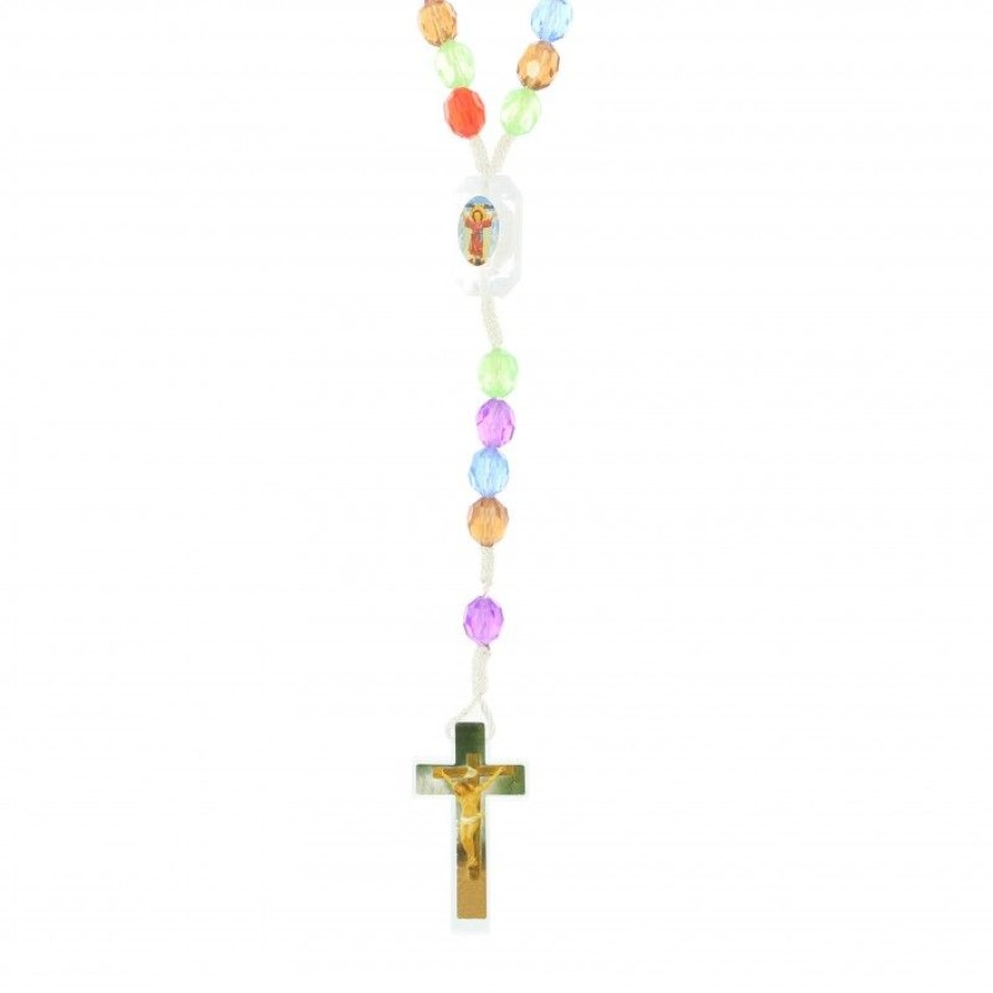 Palais du Rosaire Chapelet Corde | Chapelet En Corde Avec Grains Multicolor