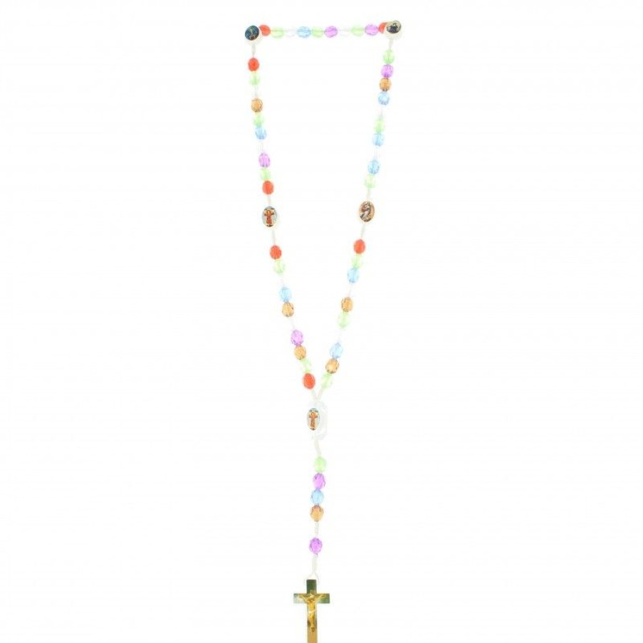Palais du Rosaire Chapelet Corde | Chapelet En Corde Avec Grains Multicolor