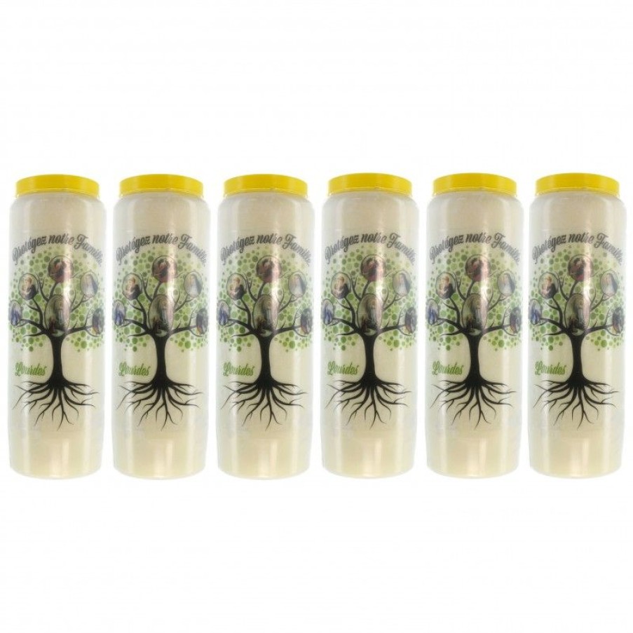 Palais du Rosaire Bougie Neuvaine | Lot De 6 Bougies De Neuvaine Arbre De Vie Protecteur 17,5Cm