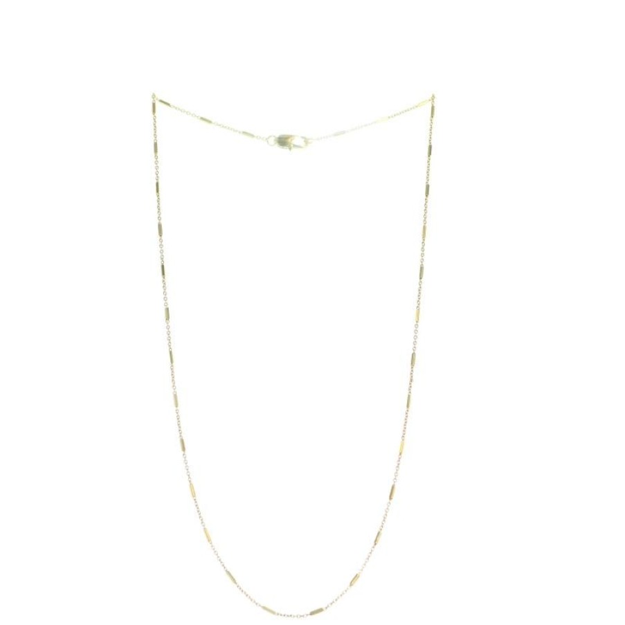 Palais du Rosaire Collier En Plaque Or | Chaine En Plaque Or Forcat Baguette 50 Cm
