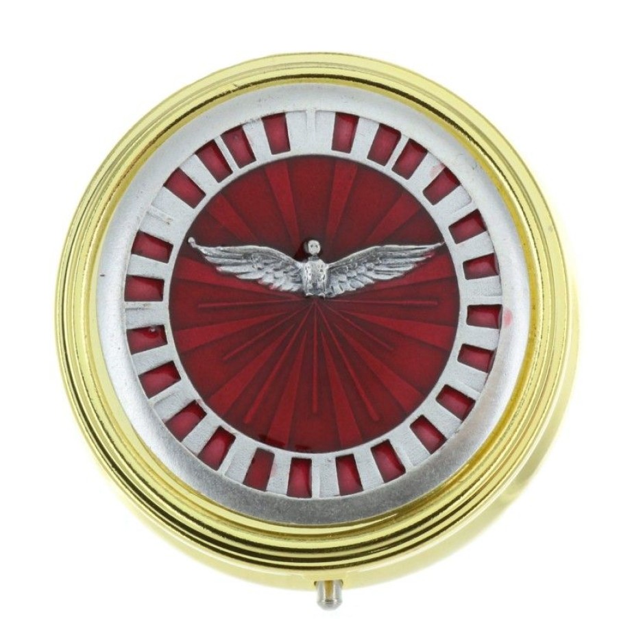 Palais du Rosaire Custode | Custode Du Saint Esprit Emaillee En Rouge 5,5 X 5,5Cm