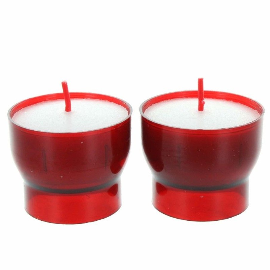 Palais du Rosaire Bougie Votive | Lot De 2 Bougie Votive Rouge 4 Cm Duree 6H
