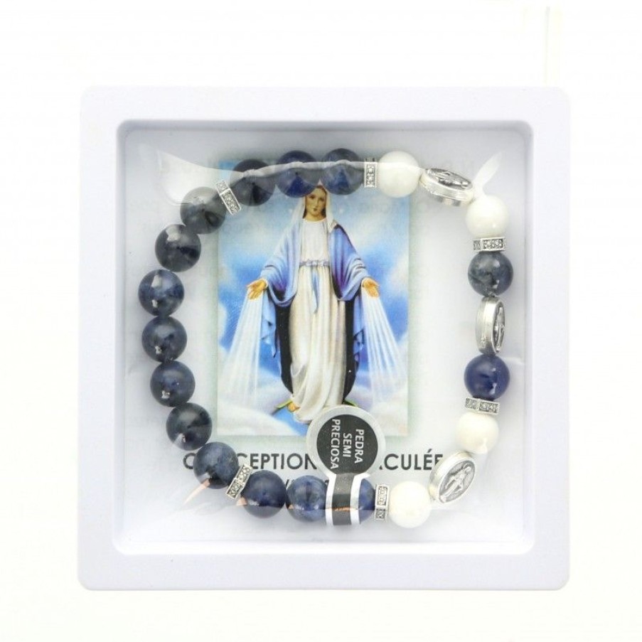 Palais du Rosaire Bracelet Fantaisie | Bracelet De La Vierge Miraculeuse En Pierres Semi-Precieuses