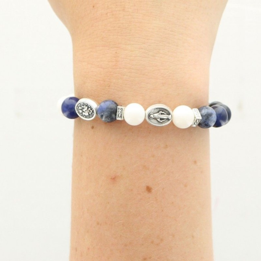 Palais du Rosaire Bracelet Fantaisie | Bracelet De La Vierge Miraculeuse En Pierres Semi-Precieuses