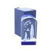 Palais du Rosaire Verre Grave | Verre Grave Laser 3D Arrondi Reflets Bleus Et Apparition De Lourdes 8,5 Cm