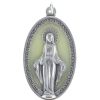 Palais du Rosaire Medaille Et Croix Metal | Medaille De La Vierge Miraculeuse Lumineuse En Metal 4Cm