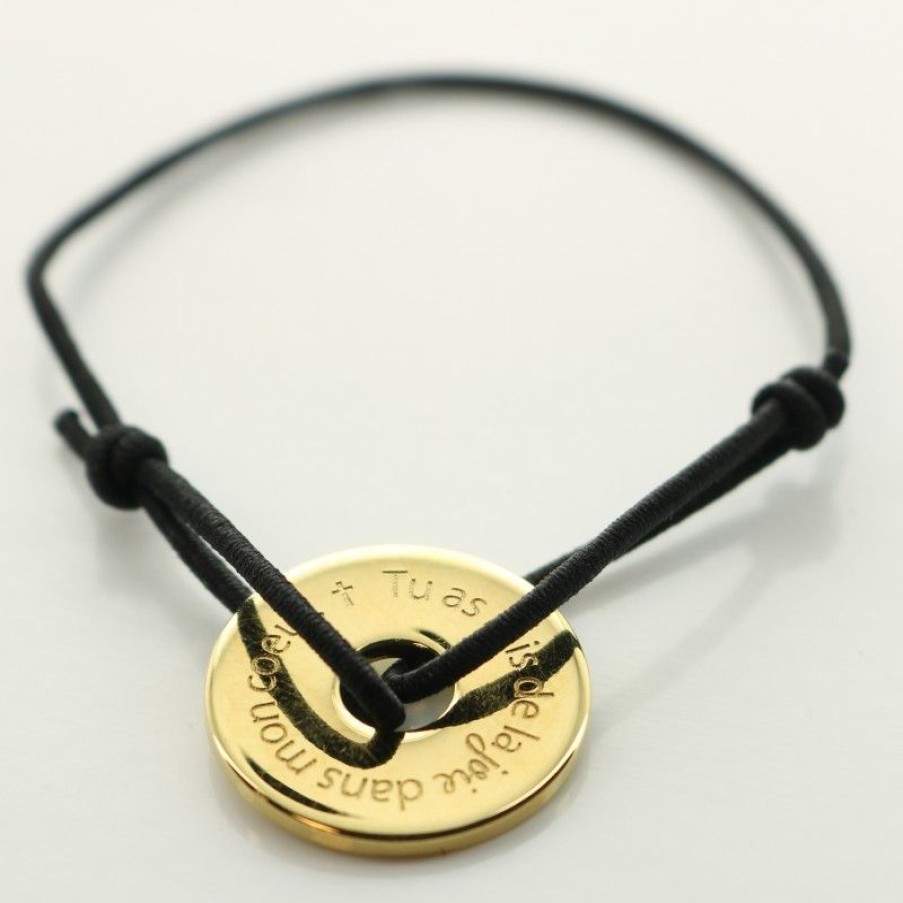 Palais du Rosaire Bracelet Fantaisie | Bracelet Anneau En Laiton Dore \\"Tu As Mis De L'Amour Dans Mon Coeur\\"