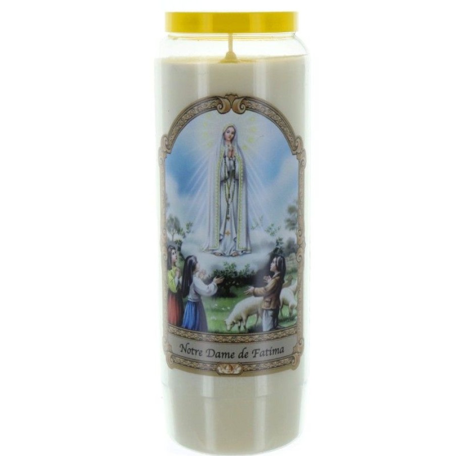 Palais du Rosaire Bougie Neuvaine | Lot De 12 Bougies Neuvaine Notre Dame De Fatima 17,5Cm