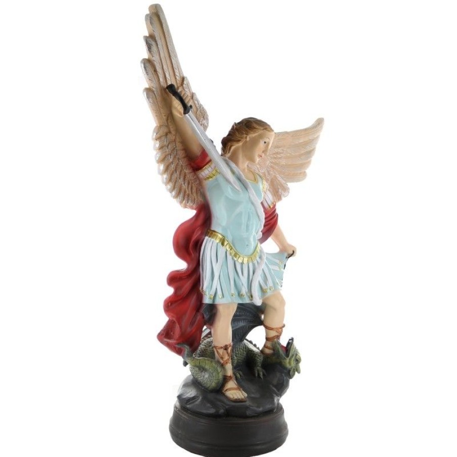Palais du Rosaire Statue De Saint Michel | Statue De Saint Michel 60Cm Peinte A La Main