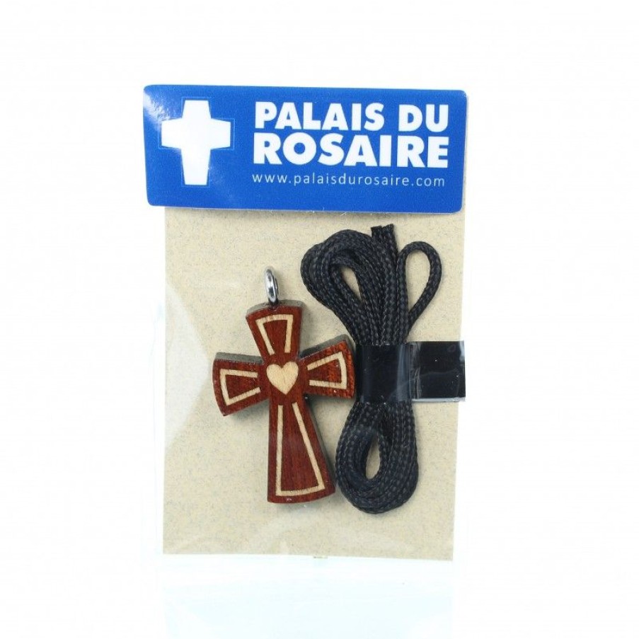 Palais du Rosaire Croix Religieuse | Croix Ensemble En Bois D'Erable De 3,2Cm Avec Cordon