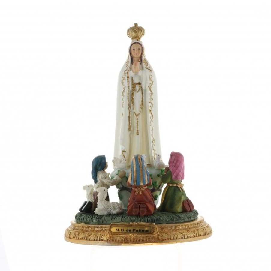 Palais du Rosaire Statue Vierge De Fatima | Statue De L'Apparition De Fatima En Resine Coloree 14Cm