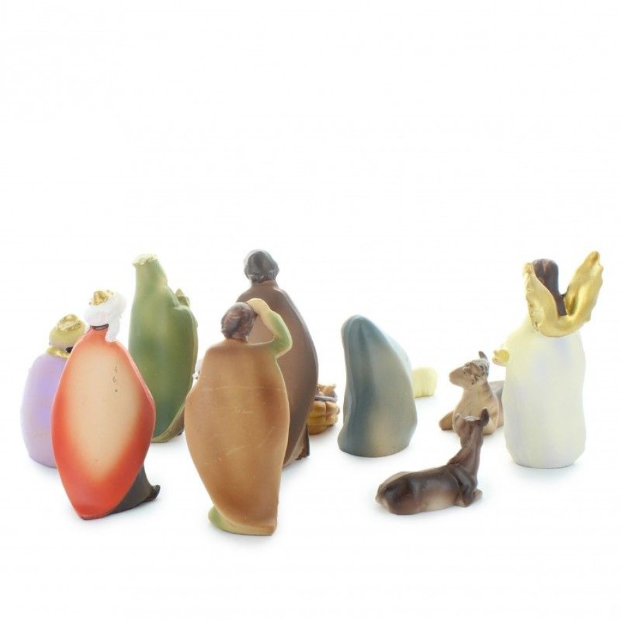 Palais du Rosaire Creche | Creche Complete De 11 Pieces En Resine Imitation Bois 8Cm