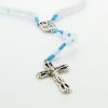 Palais du Rosaire Chapelet Pierre | Chapelet De Lourdes En Pierres D'Agate Blanche Et Corde Bleue
