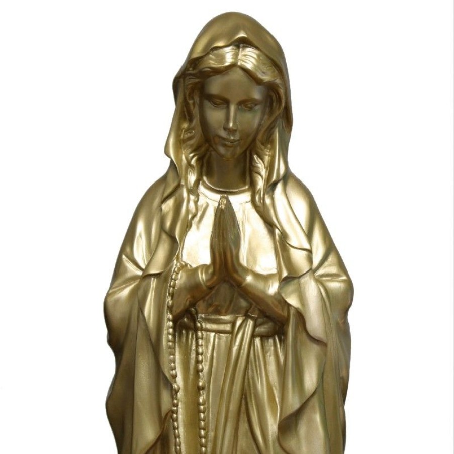 Palais du Rosaire Statue De Notre Dame De Lourdes | Statue Notre Dame De Lourdes Or En Resine 80 Cm