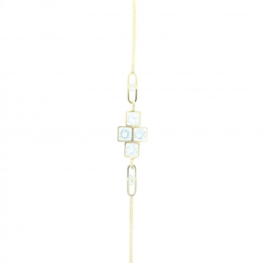 Palais du Rosaire Bracelet Fantaisie | Bracelet Religieux Dore Avec Croix En Zircon