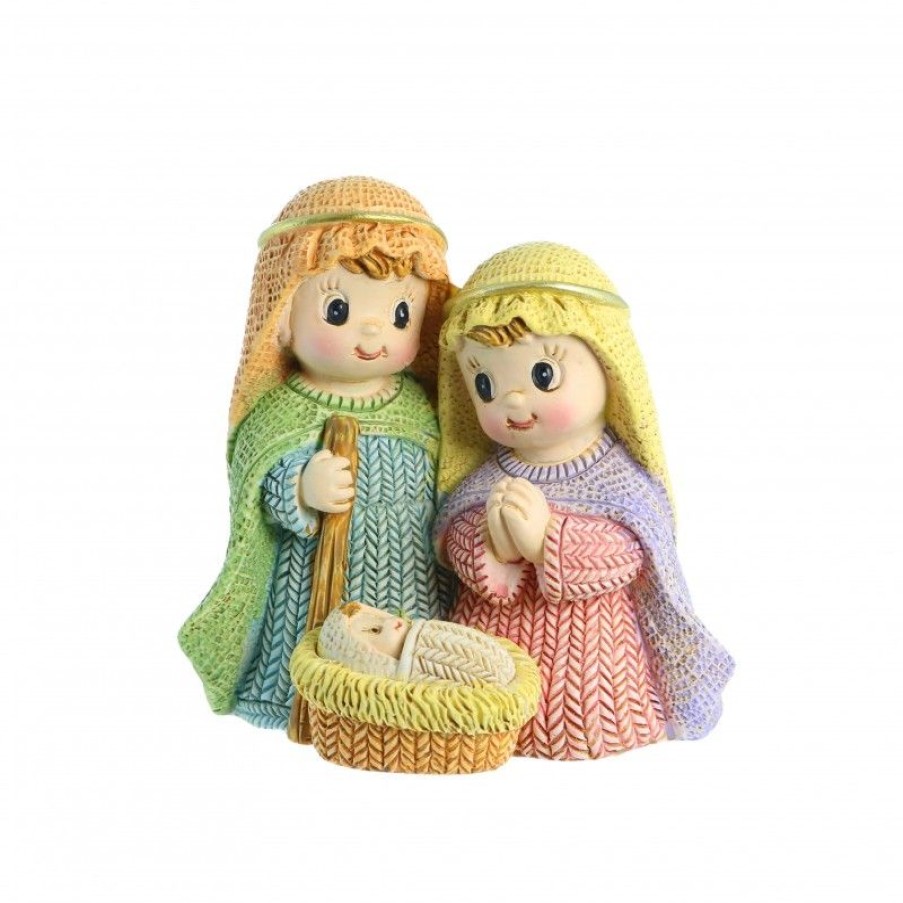 Palais du Rosaire Creche | Creche En Resine Coloree De La Sainte Famille 7Cm
