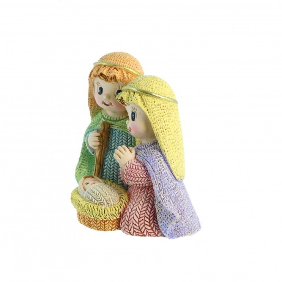 Palais du Rosaire Creche | Creche En Resine Coloree De La Sainte Famille 7Cm