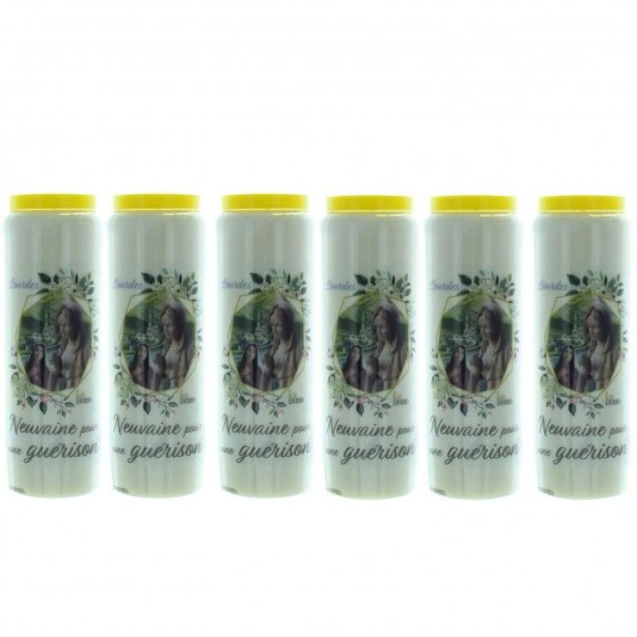 Palais du Rosaire Bougie Neuvaine | Lot De 6 Bougies De Neuvaine Pour Une Guerison 17,5Cm