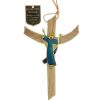 Palais du Rosaire Crucifix Bois | Crucifix Christ Glorieux En Bronze Et Bois D'Olivier 16 Cm