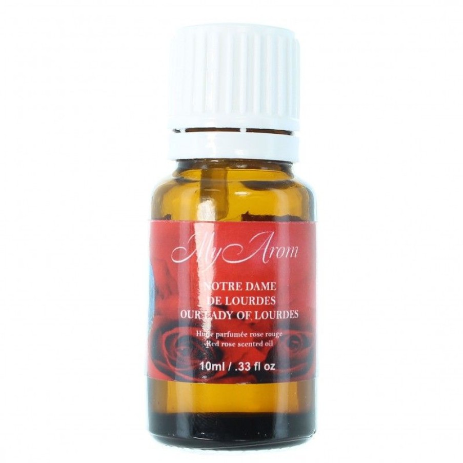 Palais du Rosaire Huile Religieuse | Huile Essentielle Religieuse Notre Dame De Lourdes Parfumee A La Rose Rouge 10Ml