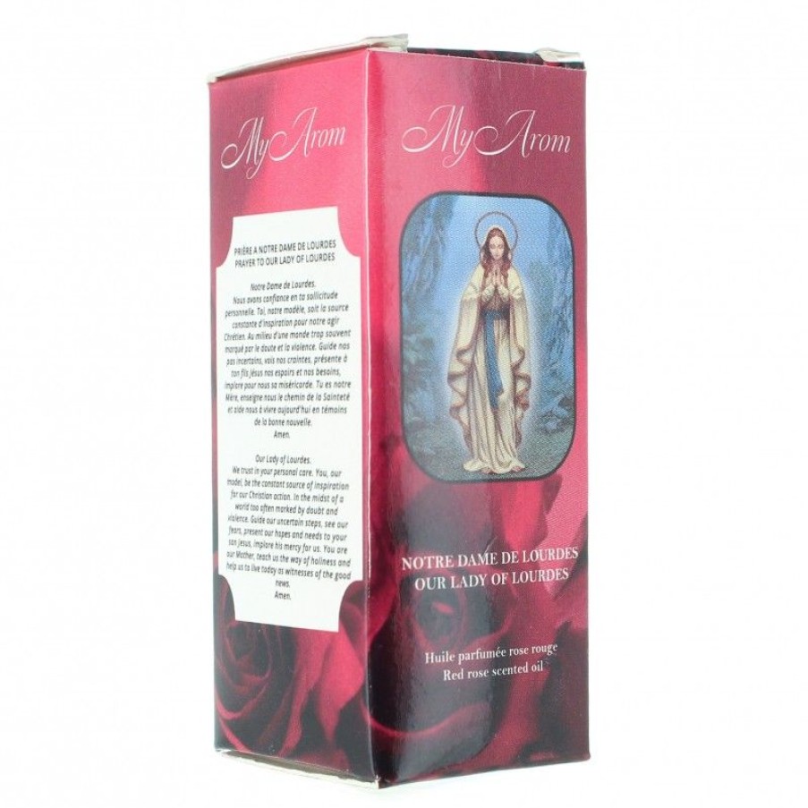 Palais du Rosaire Huile Religieuse | Huile Essentielle Religieuse Notre Dame De Lourdes Parfumee A La Rose Rouge 10Ml