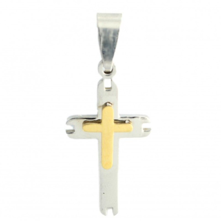 Palais du Rosaire Medaille Et Croix Metal | Croix En Acier 2 Tons De 3,5 Cm Et 2,5G