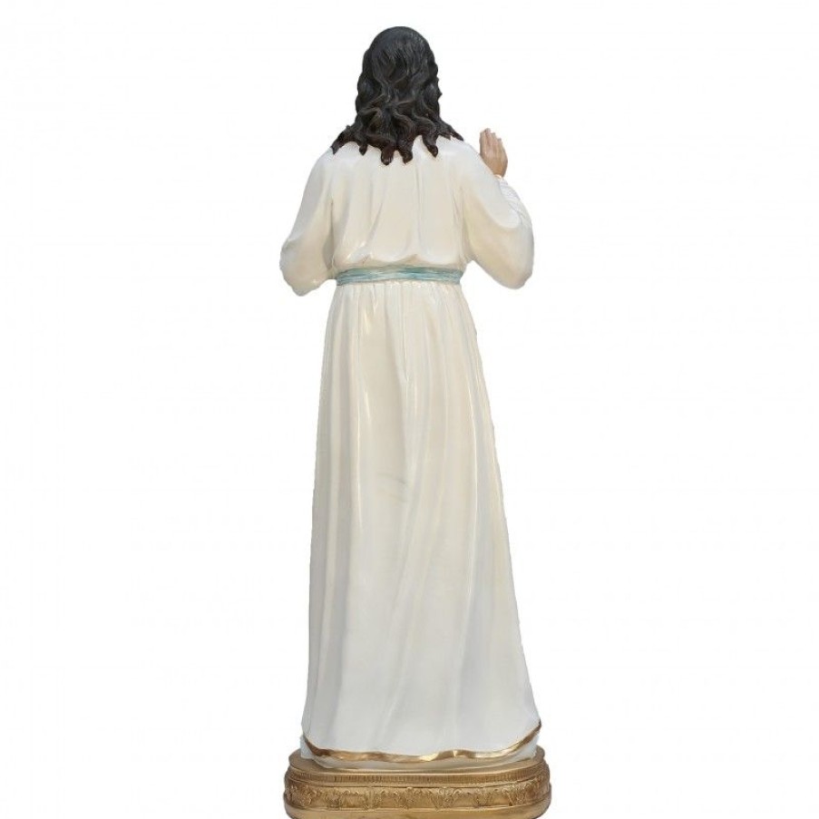 Palais du Rosaire Statue De Grande Taille | Statue Jesus Misericordieux En Resine Coloree 98Cm