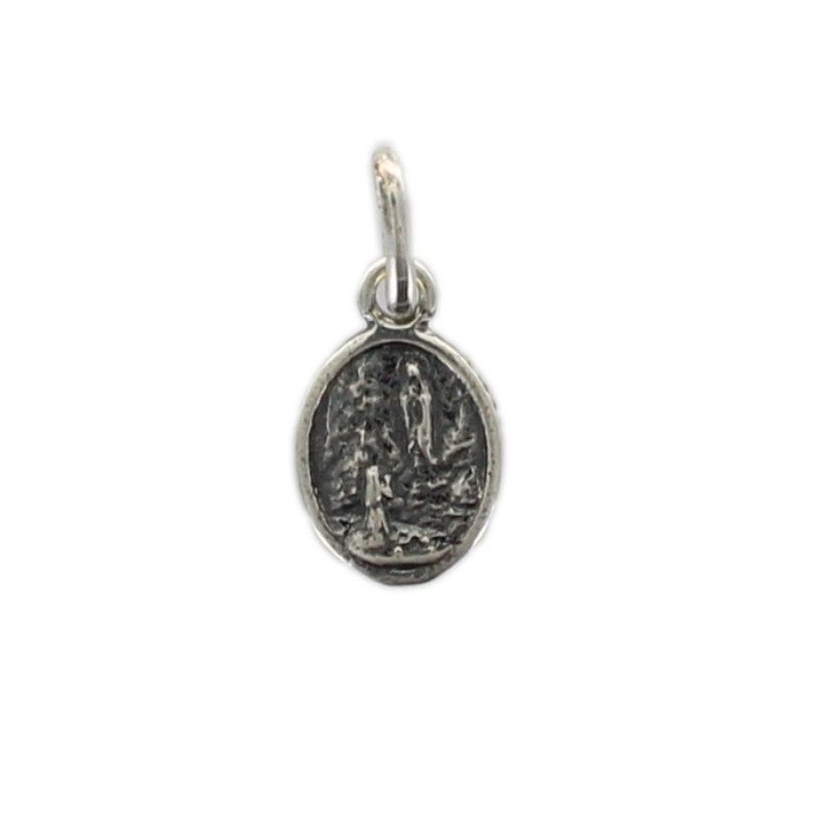 Palais du Rosaire Medaille Et Croix Argent | Medaille De L'Apparition De Lourdes En Argent De 20Mm