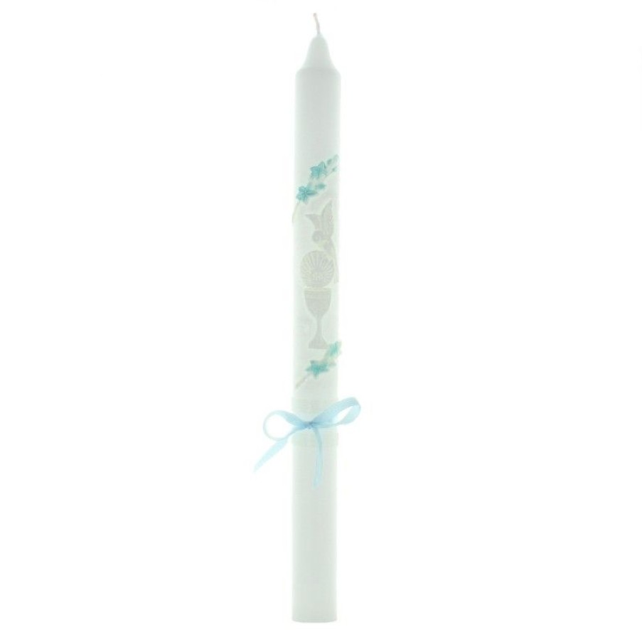 Palais du Rosaire Cierge De Lourdes | Cierge De Communion Avec Un Ruban Colore 40Cm