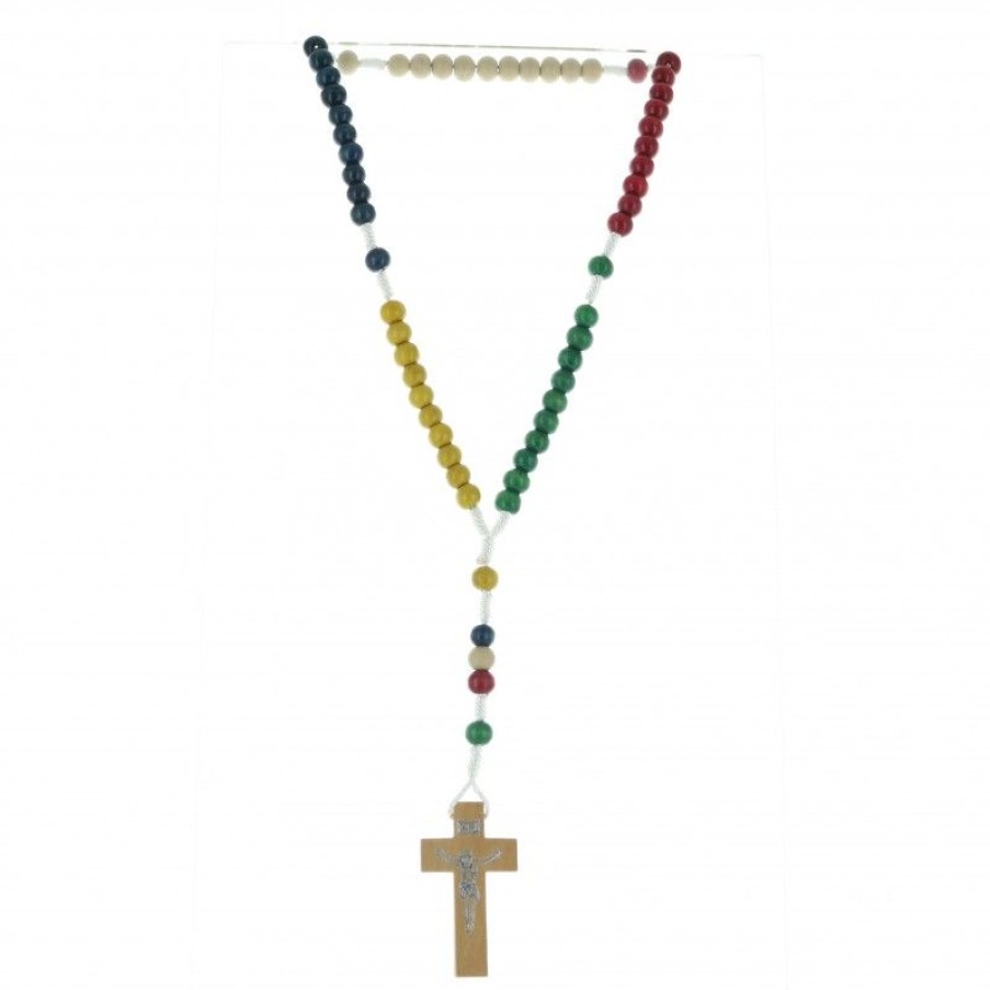 Palais du Rosaire Chapelet Pour Enfant | Chapelet De Mission Multicolore Sur Corde