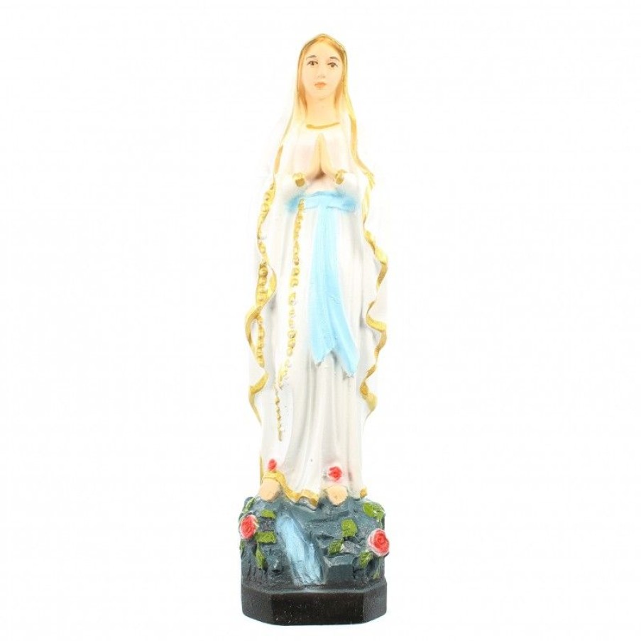 Palais du Rosaire Statue De Notre Dame De Lourdes | Statue En Resine Et Fibre De Verre De Notre Dame De Lourdes En Couleur De 15Cm