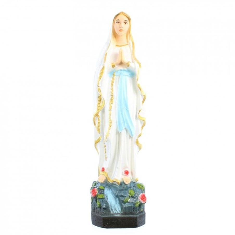 Palais du Rosaire Statue De Notre Dame De Lourdes | Statue En Resine Et Fibre De Verre De Notre Dame De Lourdes En Couleur De 15Cm