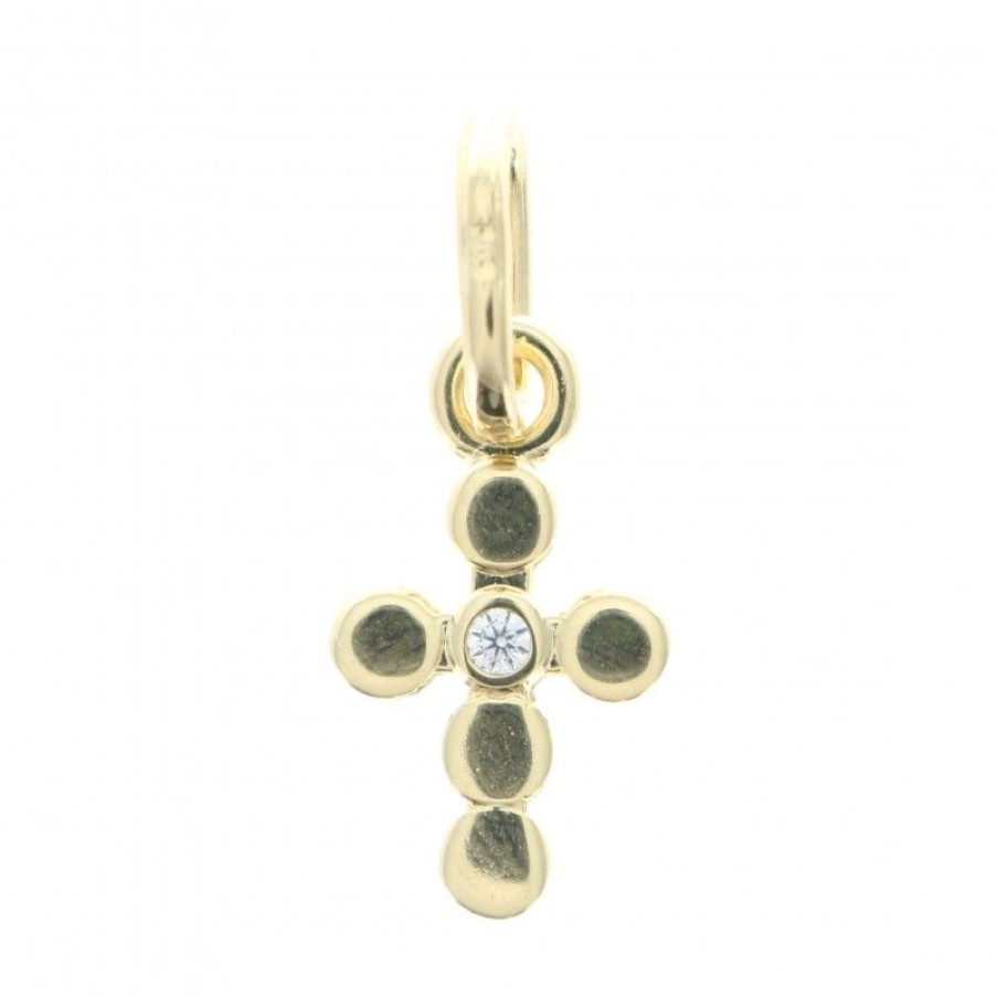 Palais du Rosaire Medaille Et Croix Plaque Or | Croix En Plaque Or 40Mm Avec Strass