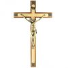 Palais du Rosaire Crucifix Metal | Croix En Bois Bi-Colore Avec Christ Couleur Bronze 45Cm