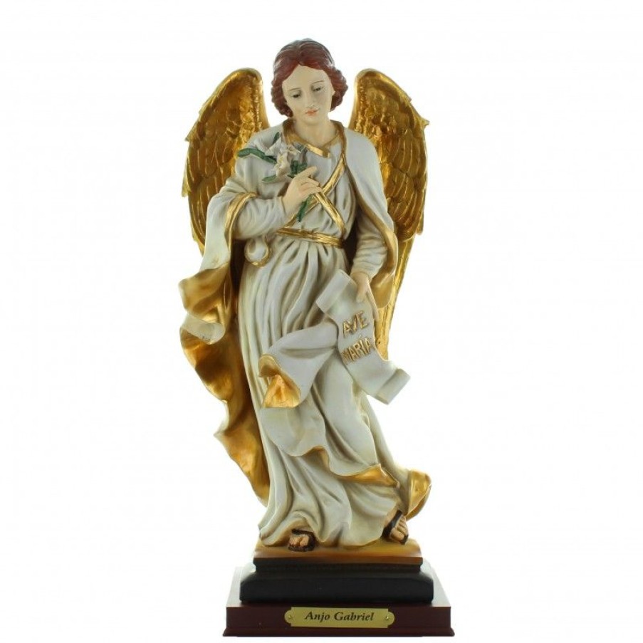 Palais du Rosaire Statue Ange | Statue En Resine De L'Ange Gabriel 30Cm